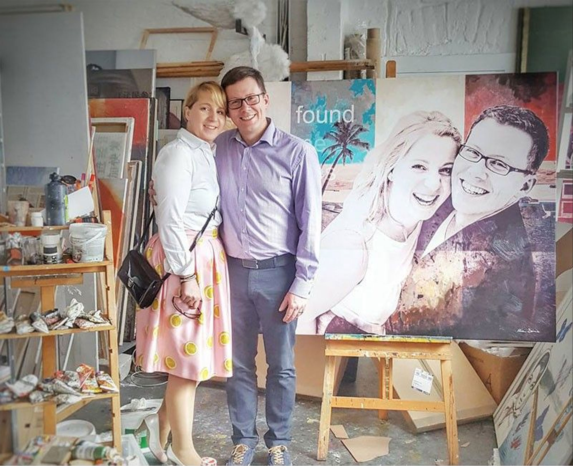 Farbstarke und expressive Portraitmalerei mit dynamischem Pinselstrich