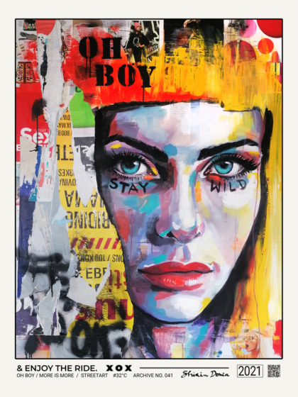 STAY WILD & ENJOY THE RIDE, Kunstdruck von Shirin Donia, ohne Rahmen
