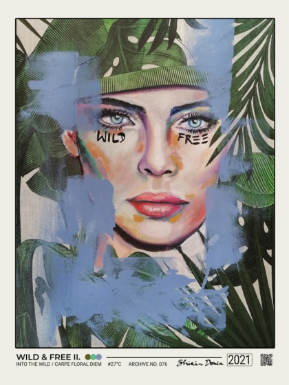 WILD AND FREE II, Kunstdruck von Shirin Donia, ohne Rahmen