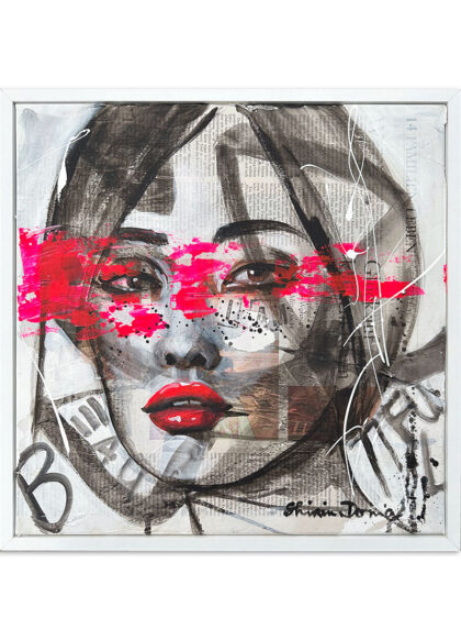BEAUTIFUL II, hand-embellished print by Shirin Donia, series INSPIRED 2023