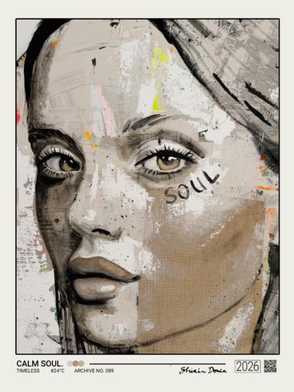 CALM SOUL, Kunstdruck von Shirin Donia, ohne Rahmen