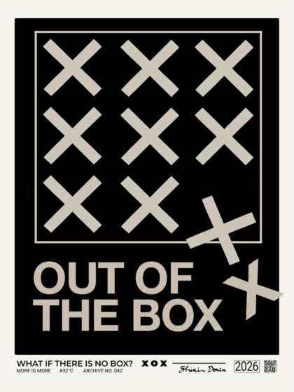 WHAT IF THERE IS NO BOX?, Kunstdruck von Shirin Donia, ohne Rahmen