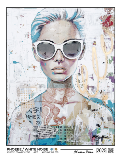 White noise, Kunstdruck von Shirin Donia, ohne Rahmen
