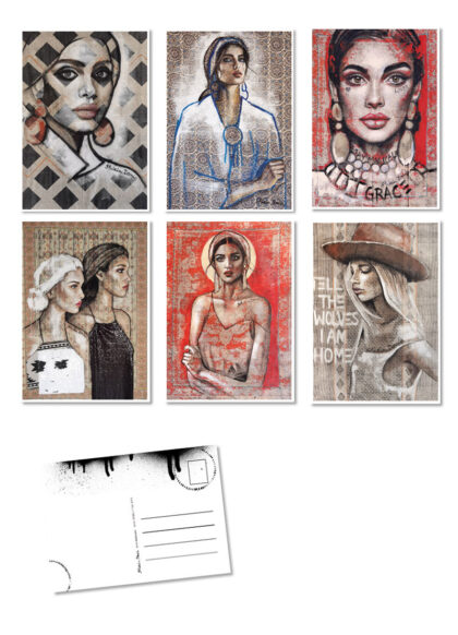 Postcard Set FREE SPIRIT by Shirin Donia