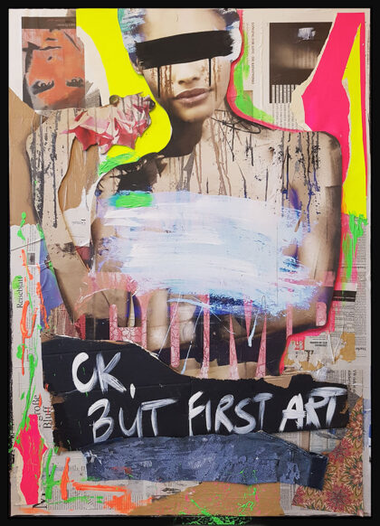 FIRST ART, hand-embellished print by Shirin Donia