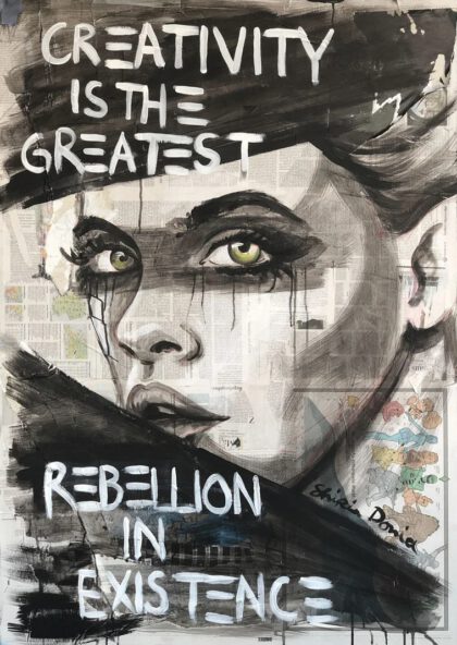 REBELLION – Leinwanddruck handbemalt