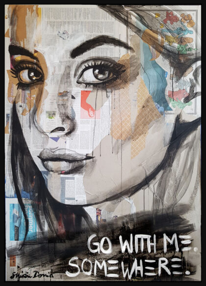 SOMEWHERE, hand-embellished print by Shirin Donia, series REBEL 2019
