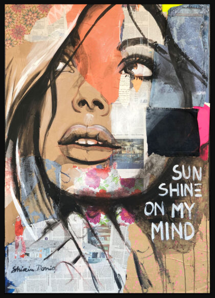 SUN SHINE, hand-embellished print by Shirin Donia, series REBEL 2019