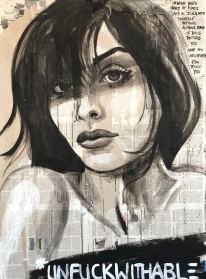 UNFUCKWITHABLE, hand-embellished print by Shirin Donia, series REBEL 2019