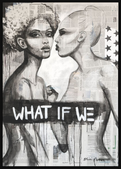 WHAT IF, hand-embellished print by Shirin Donia, series REBEL 2019