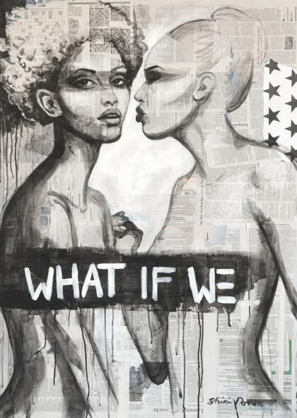 WHAT IF, hand-embellished print by Shirin Donia, series REBEL 2019