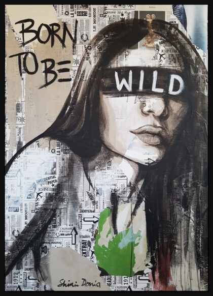 WILD, hand-embellished print by Shirin Donia