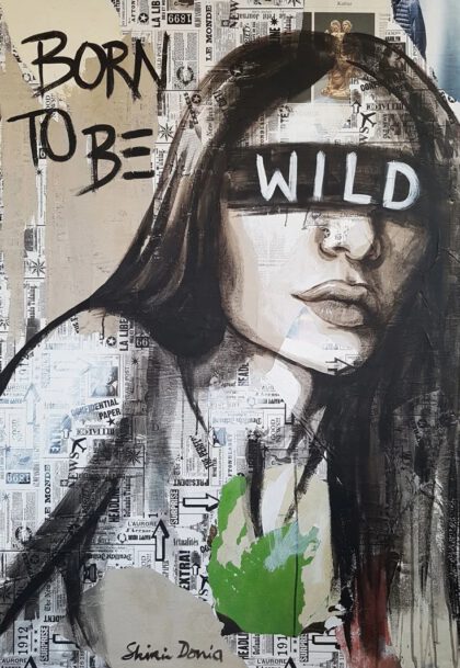 WILD, hand-embellished print by Shirin Donia