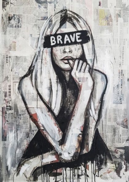 BRAVE – Leinwanddruck handbemalt