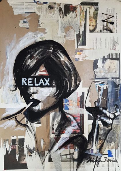 RELAX – Leinwanddruck handbemalt