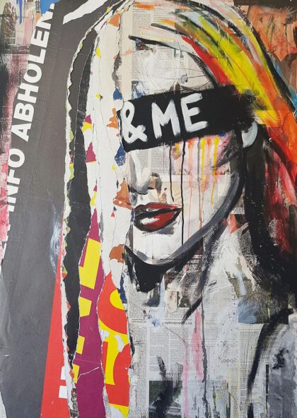 YOU & ME, hand-embellished print by Shirin Donia, series FACADE 2018
