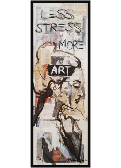 LESS STRESS, hand-embellished print by Shirin Donia, series FACADE 2018