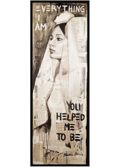 YOU, hand-embellished print by Shirin Donia