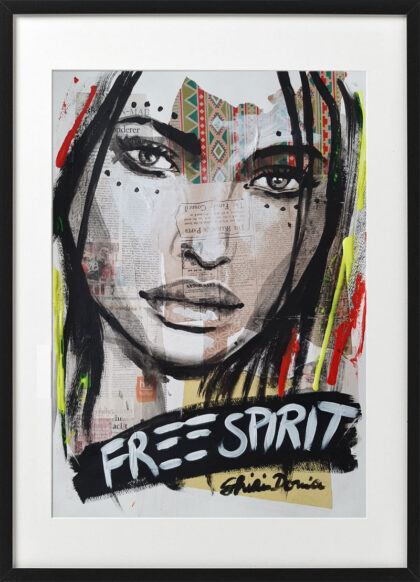 FREE SPIRIT, hand-embellished print by Shirin Donia