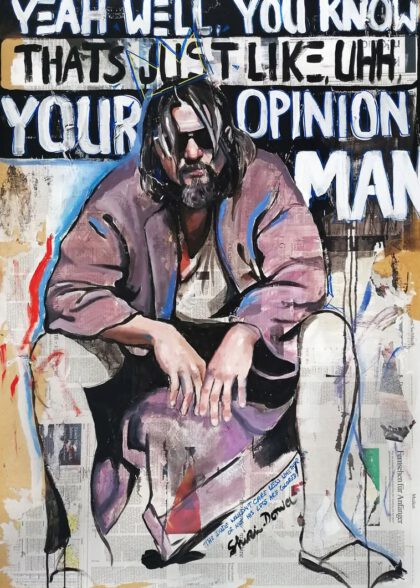 YOUR OPINION, hand-embellished print by Shirin Donia, series LEGENDARY 2021