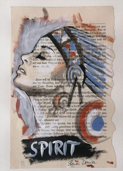 M: SPIRIT, hand-embellished print by Shirin Donia, series MINNIES 2020