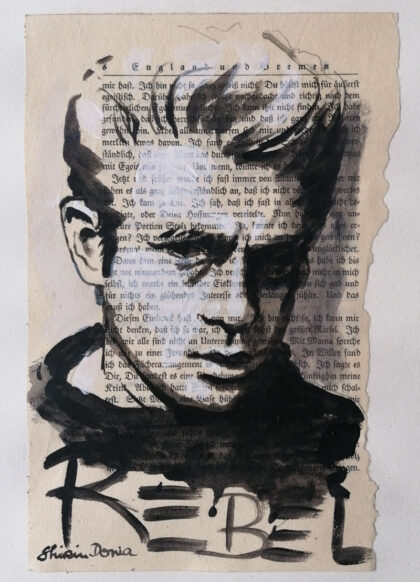 M: REBEL, hand-embellished print by Shirin Donia, series MINNIES 2020