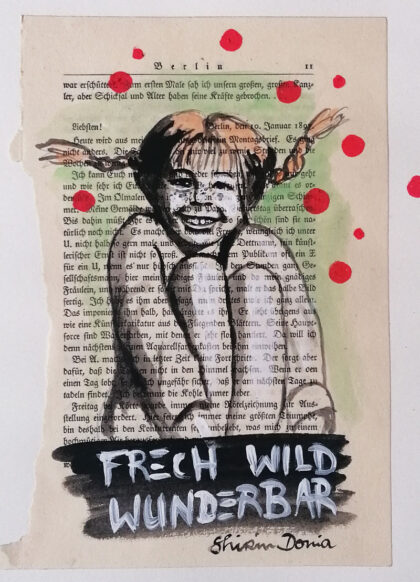 M: FRECH, hand-embellished print by Shirin Donia, series MINNIES 2020