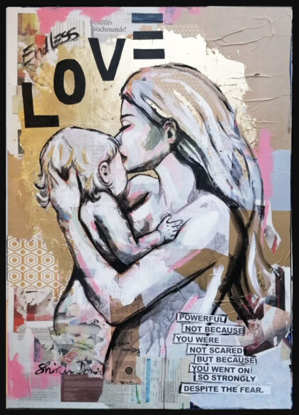 ENDLESS LOVE, hand-embellished print by Shirin Donia, series BE YOU TIFUL 2020