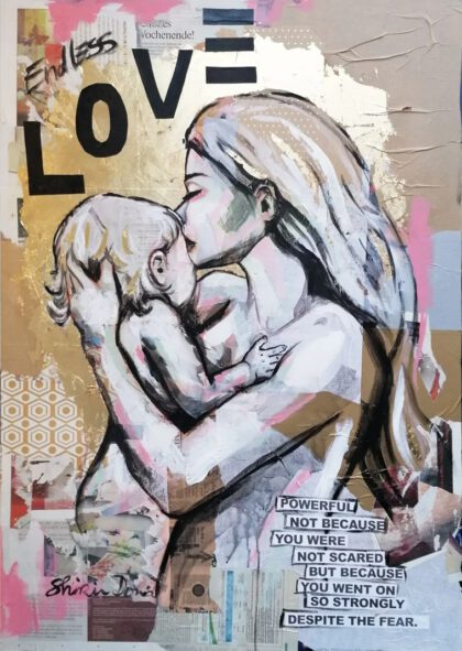 ENDLESS LOVE, hand-embellished print by Shirin Donia, series BE YOU TIFUL 2020