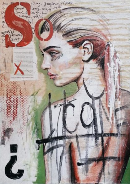 YOU ARE SO, hand-embellished print by Shirin Donia, series BE YOU TIFUL 2020