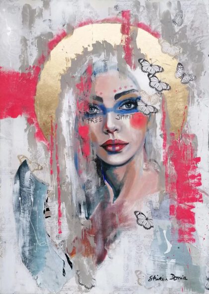 FREE SPIRIT, hand-embellished print by Shirin Donia