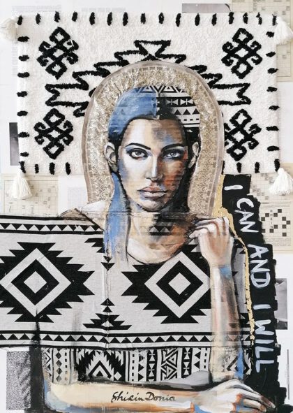 I CAN AND I WILL, hand-embellished print by Shirin Donia, series BE YOU TIFUL 2020