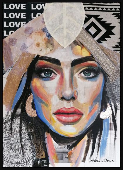TRUST IN LOVE, hand-embellished print by Shirin Donia, series BE YOU TIFUL 2020