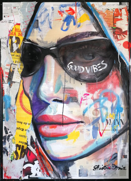 GOOD VIBES, Unikat von Shirin Donia, Serie STREETART 2021