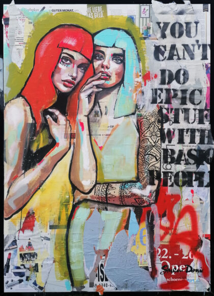 EPIC LOVE, hand-embellished print by Shirin Donia, series STREETART 2021