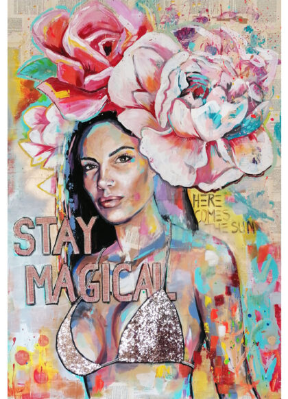 MAGICAL, hand-embellished print by Shirin Donia