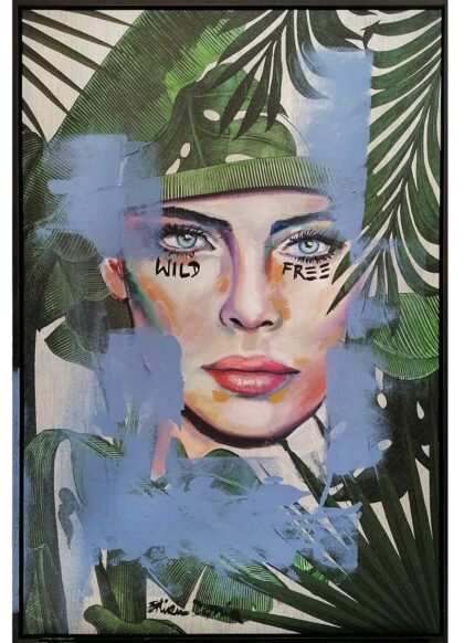 JUNGLE - FREE, hand-embellished print by Shirin Donia, series CARPE FLORAL DIEM 2021