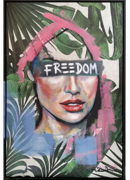 JUNGLE - FREEDOM, hand-embellished print by Shirin Donia, series CARPE FLORAL DIEM 2021
