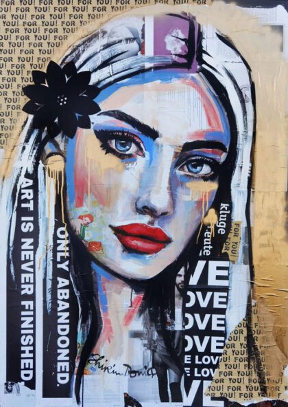 FOR YOU, hand-embellished print by Shirin Donia, series BE YOU TIFUL 2020