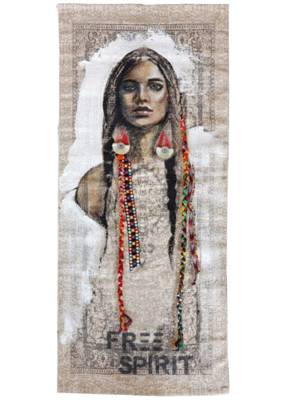 FREE SPIRIT X, hand-embellished print by Shirin Donia, series FREE SPIRIT 2022