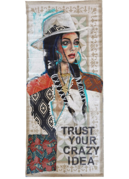TRUST, hand-embellished print by Shirin Donia