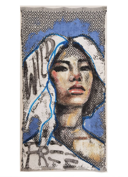 WILD AND FREE I, hand-embellished print by Shirin Donia, series FREE SPIRIT 2022