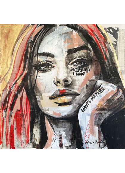 EVERYTHING I WANT, hand-embellished print by Shirin Donia, series I AM RICH... 2022