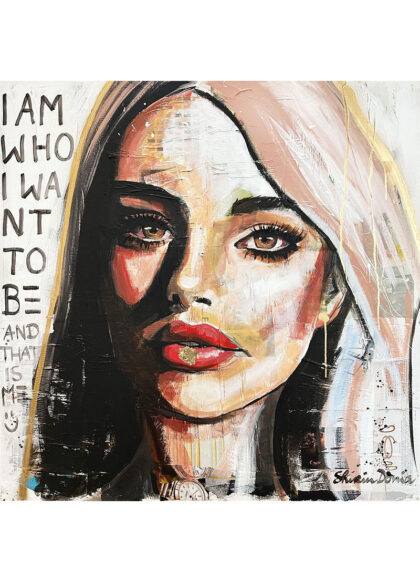 THAT IS ME, hand-embellished print by Shirin Donia, series I AM RICH... 2022