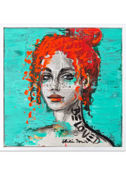 BELOVED, hand-embellished print by Shirin Donia, series INSPIRED 2023