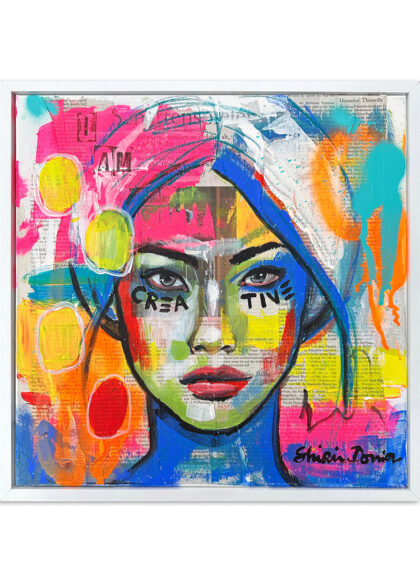 CREATIVE, hand-embellished print by Shirin Donia, series INSPIRED 2023