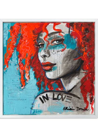 IN LOVE, hand-embellished print by Shirin Donia, series INSPIRED 2023