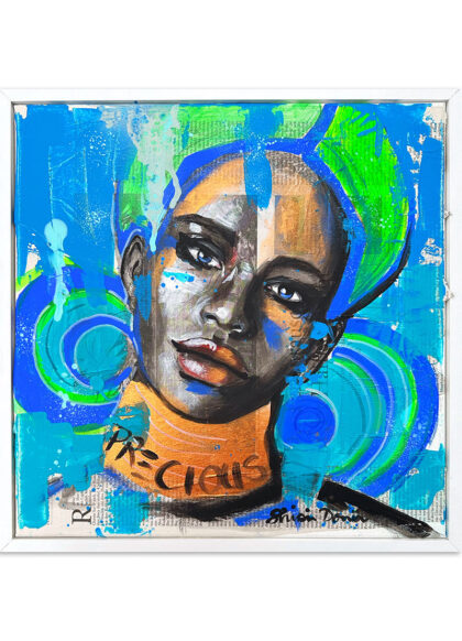 PRECIOUS II, hand-embellished print by Shirin Donia, series INSPIRED 2023