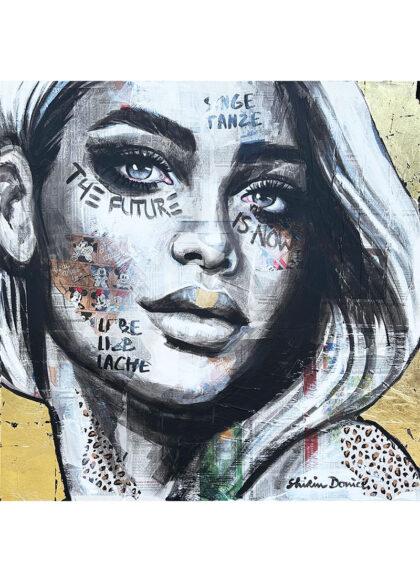 THE FUTURE, hand-embellished print by Shirin Donia, series SELFMADE 2023