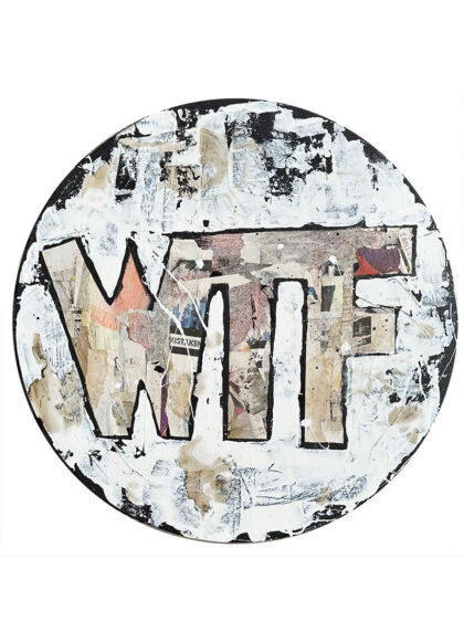 WTF Round, hand-embellished print by Shirin Donia, series SELFMADE 2023